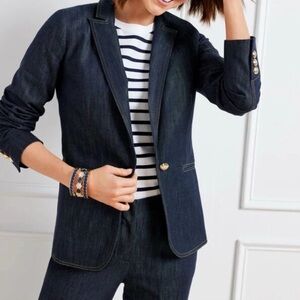 Talbots Petite Denim Jacket in Dark Blue